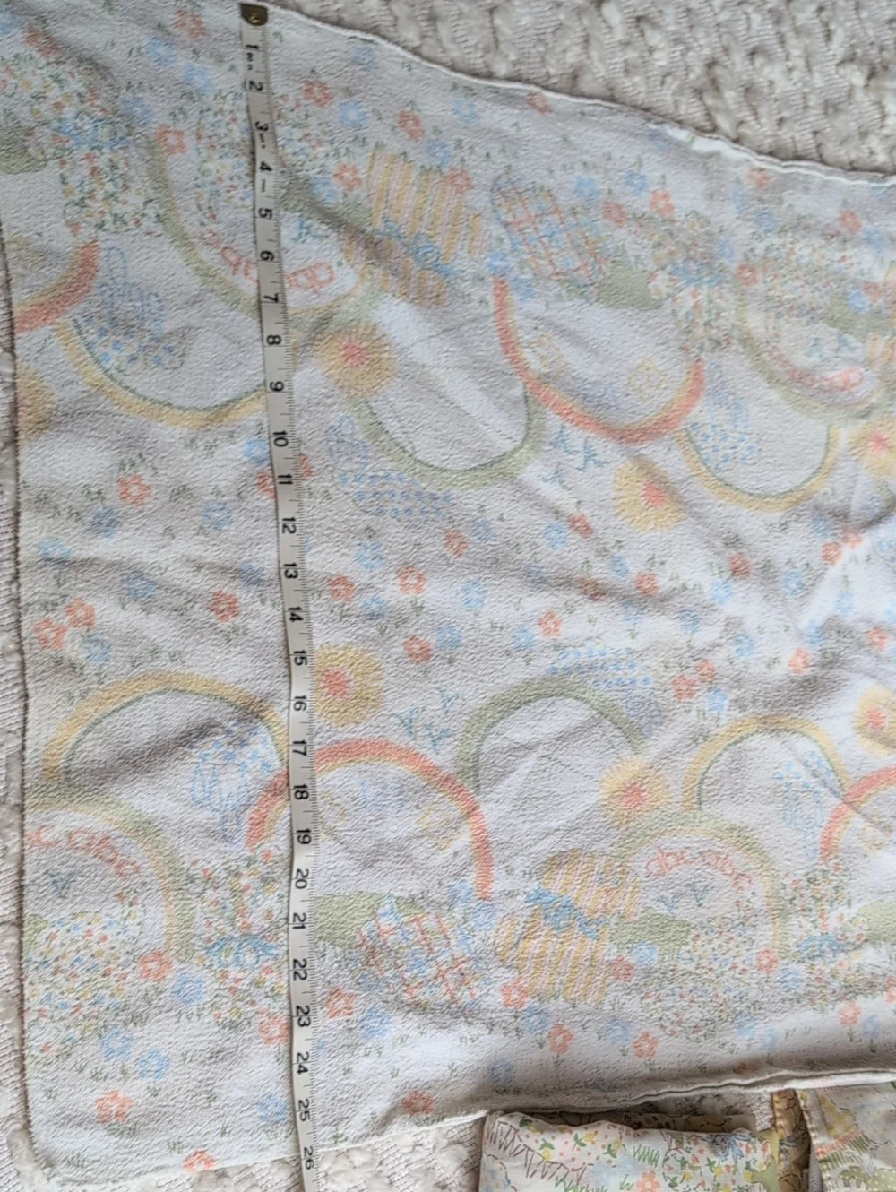 Vintage Sears Perma Prest Baby Pastel Crib Sheet Skirt and Blanket Set 1980s 70s